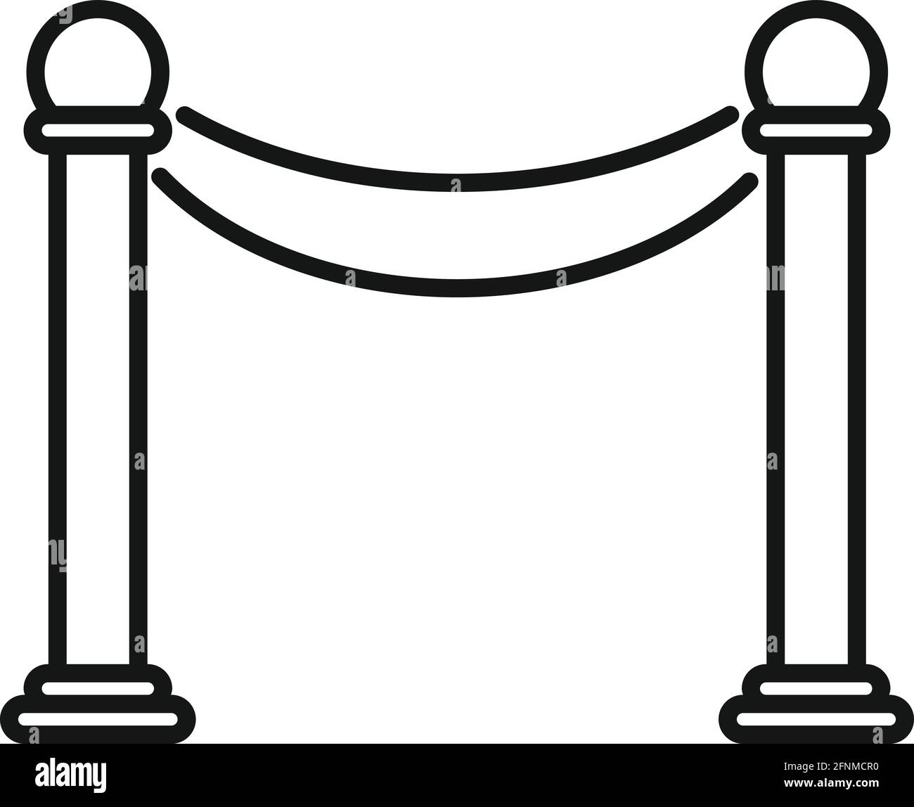 Barrière Musée style du contour, icône Illustration de Vecteur