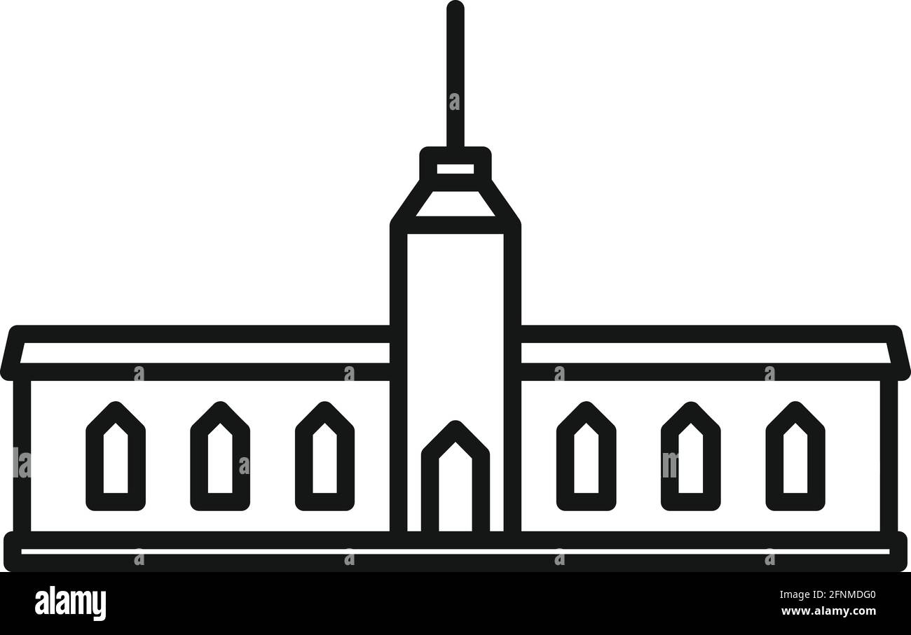 Icône de la salle du Parlement, style de contour Illustration de Vecteur