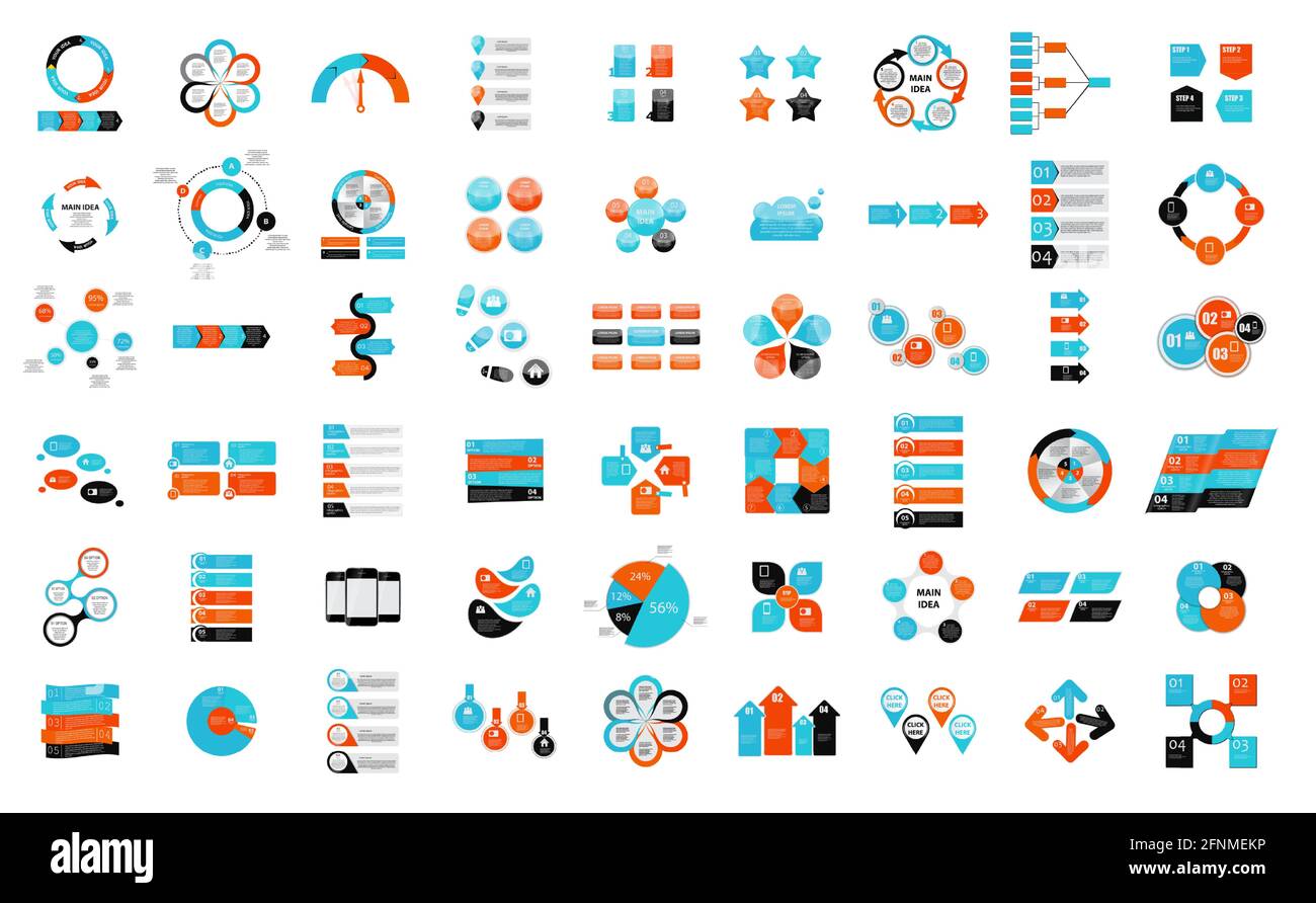 Grande collection de modèles d'éléments infographiques pour l'illustration des vecteurs d'entreprise Illustration de Vecteur