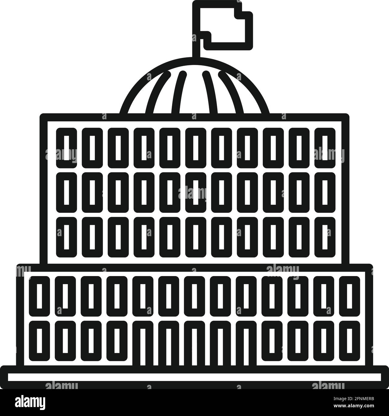 Icône du Parlement urbain, style de contour Illustration de Vecteur
