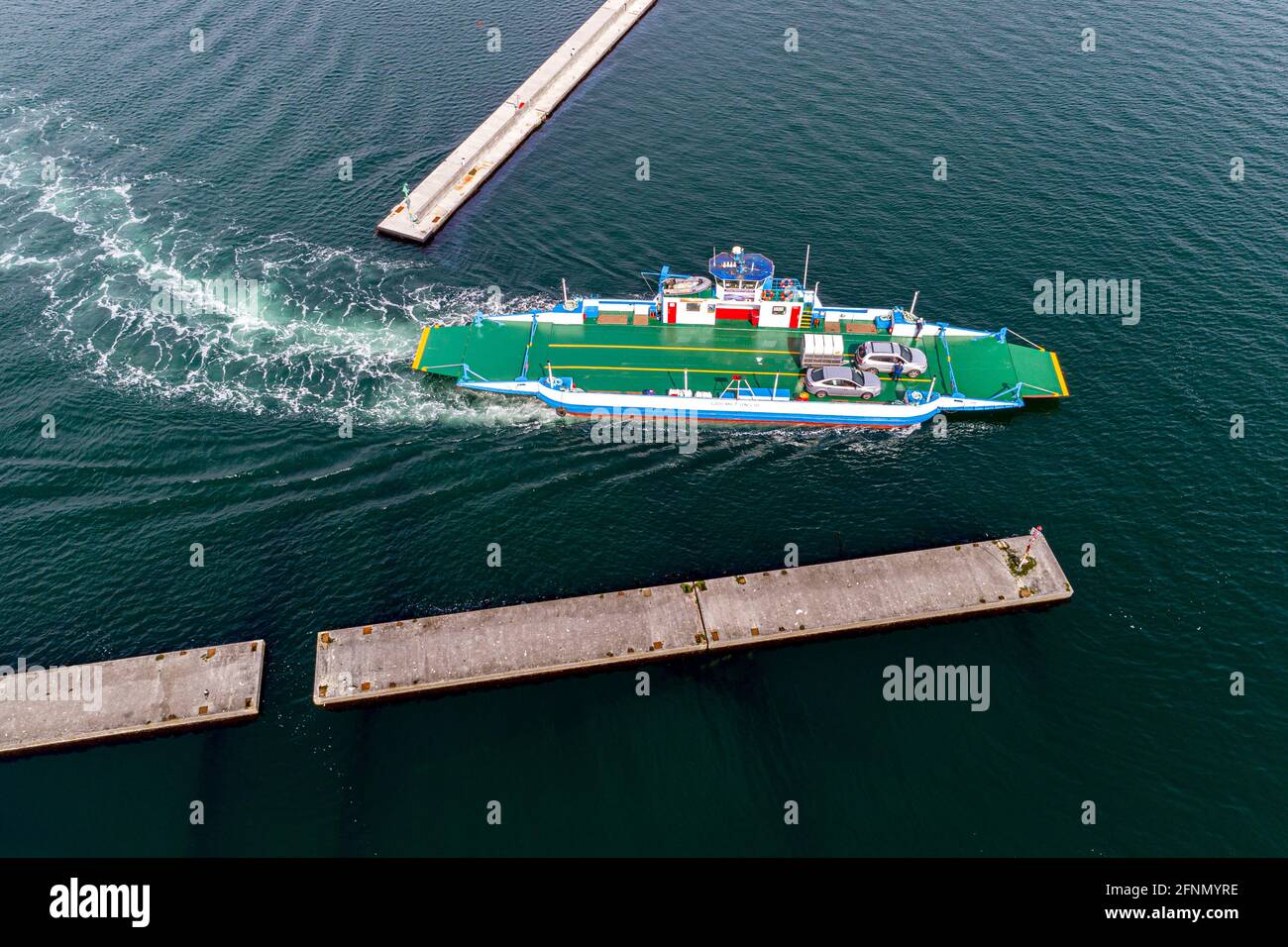 Ferry pour voiture de l'île de Valentia par Pontoon, comté de Kerry, Irlande Banque D'Images