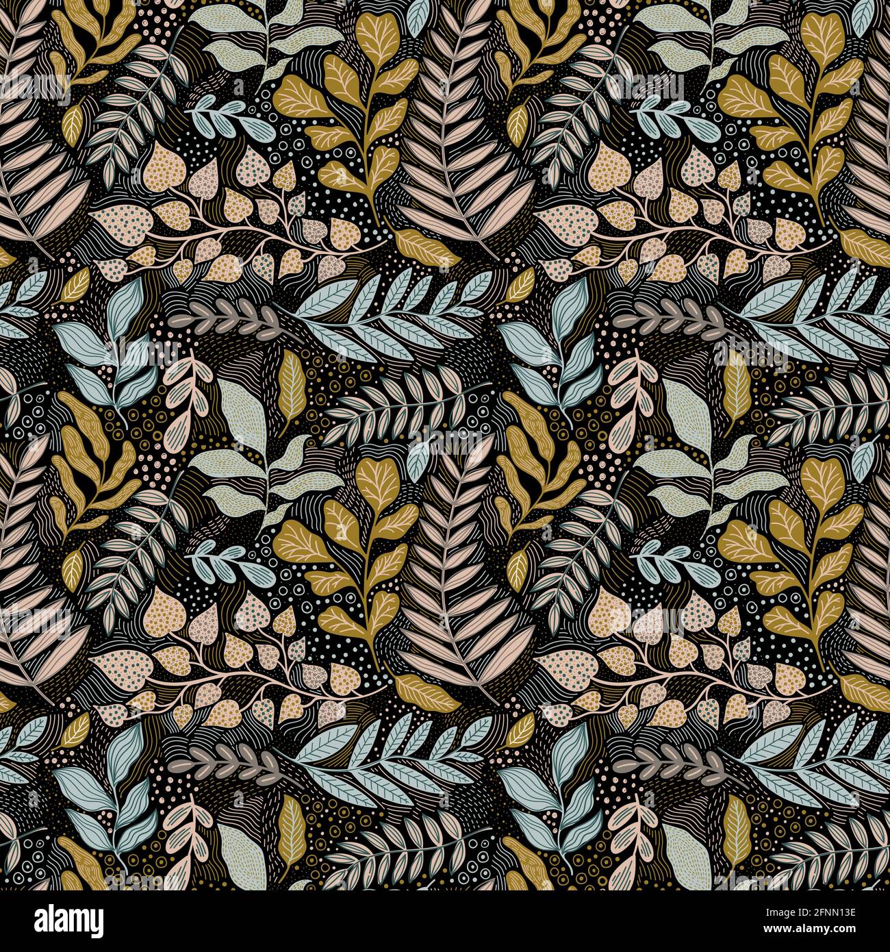 Motif fleuri abstrait sans couture.fond nature botanique vintage.Imprimer textile de mode. Illustration de Vecteur