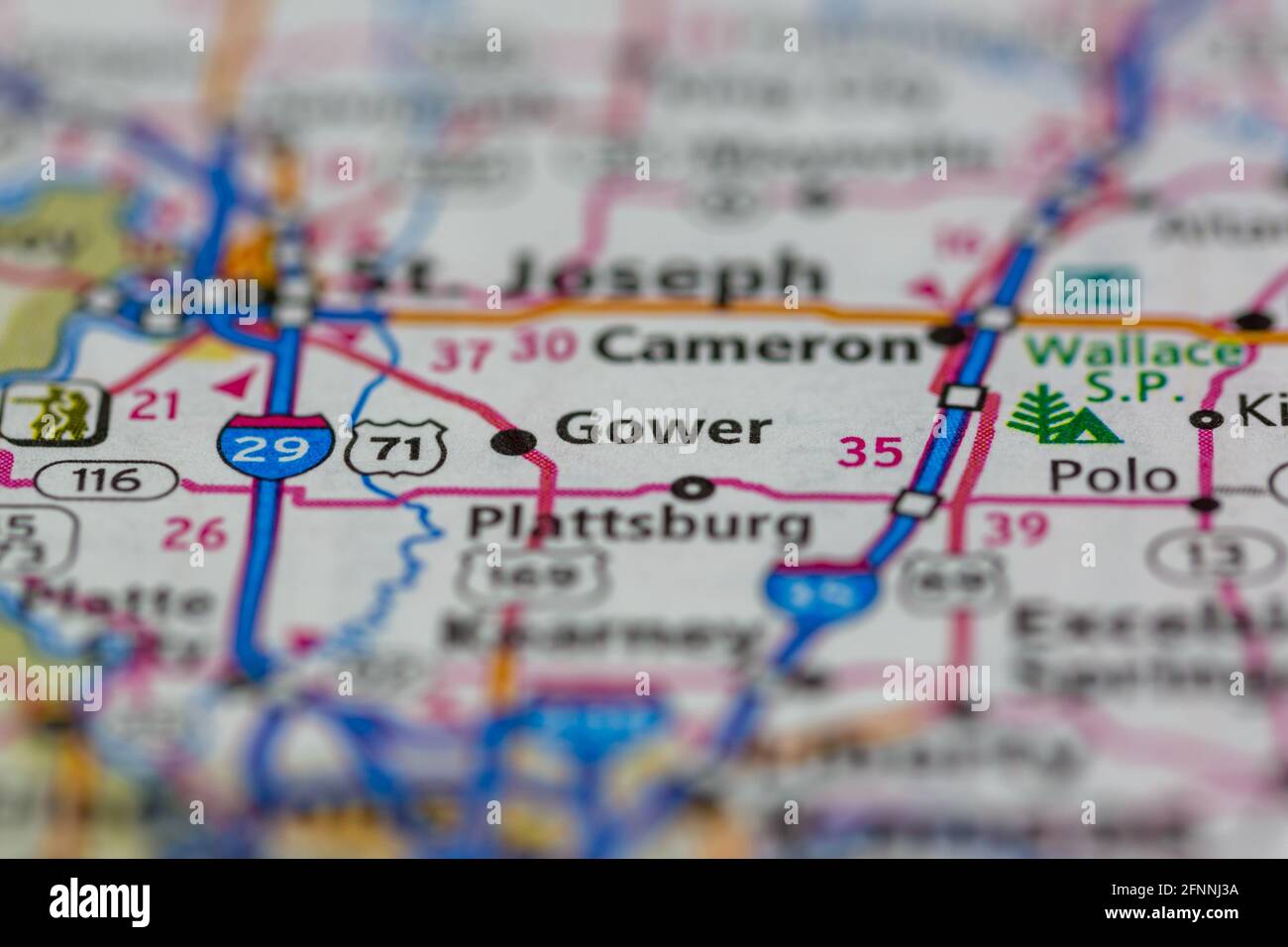 Carte de gower missouri Banque de photographies et d’images à haute