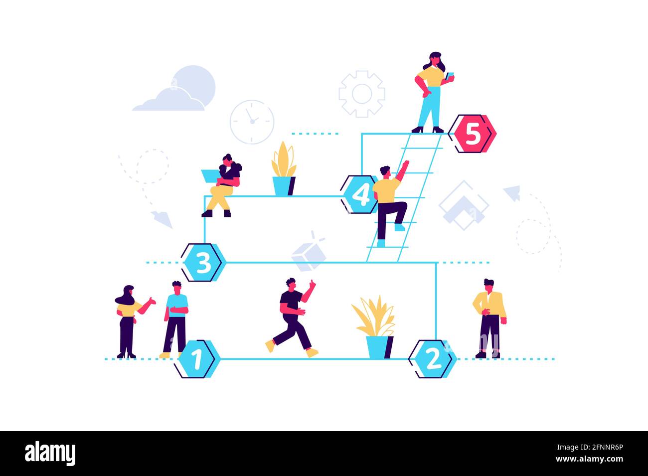 Chemin vers le succès et la croissance personnelle des personnes Illustration de Vecteur Chemin vers le succès et la croissance personnelle des personnes Illustration de Vecteur