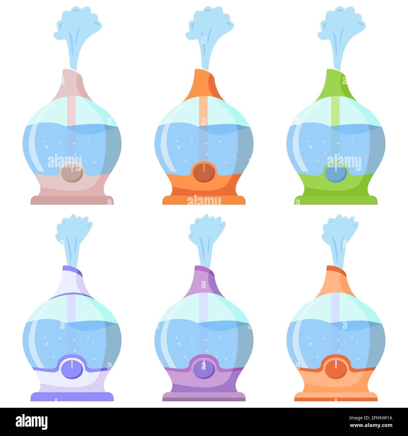 Humidité saine.Equipement pour la maison ou le bureau.purificateur d'air.dispositif de nettoyage et d'humidification.Illustration vectorielle plate. Illustration de Vecteur