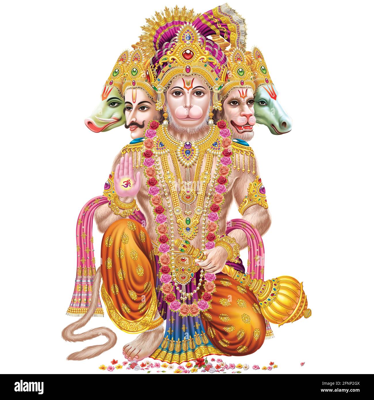 Lord Hanuman, Pawan Putra, Hanuman, Hanuman Affiches. Peinture numérique haute résolution. Banque D'Images