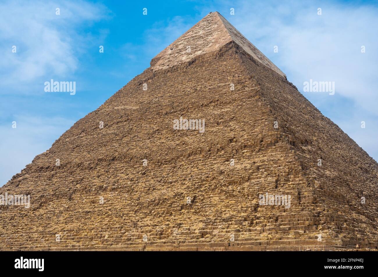 La pyramide de Khafre est plus précisément la deuxième plus grande pyramide égyptienne ancienne. Situé à côté du Grand Sphinx, Pyramide de Khafre à Gizeh Py Banque D'Images