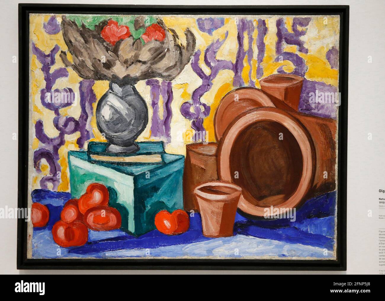 Le Centre Pompidou, Musée National d'Art moderne, Paris, France. Olga Rozanova, encore vivant avec des tomates, début des années 1910. Huile sur toile Banque D'Images