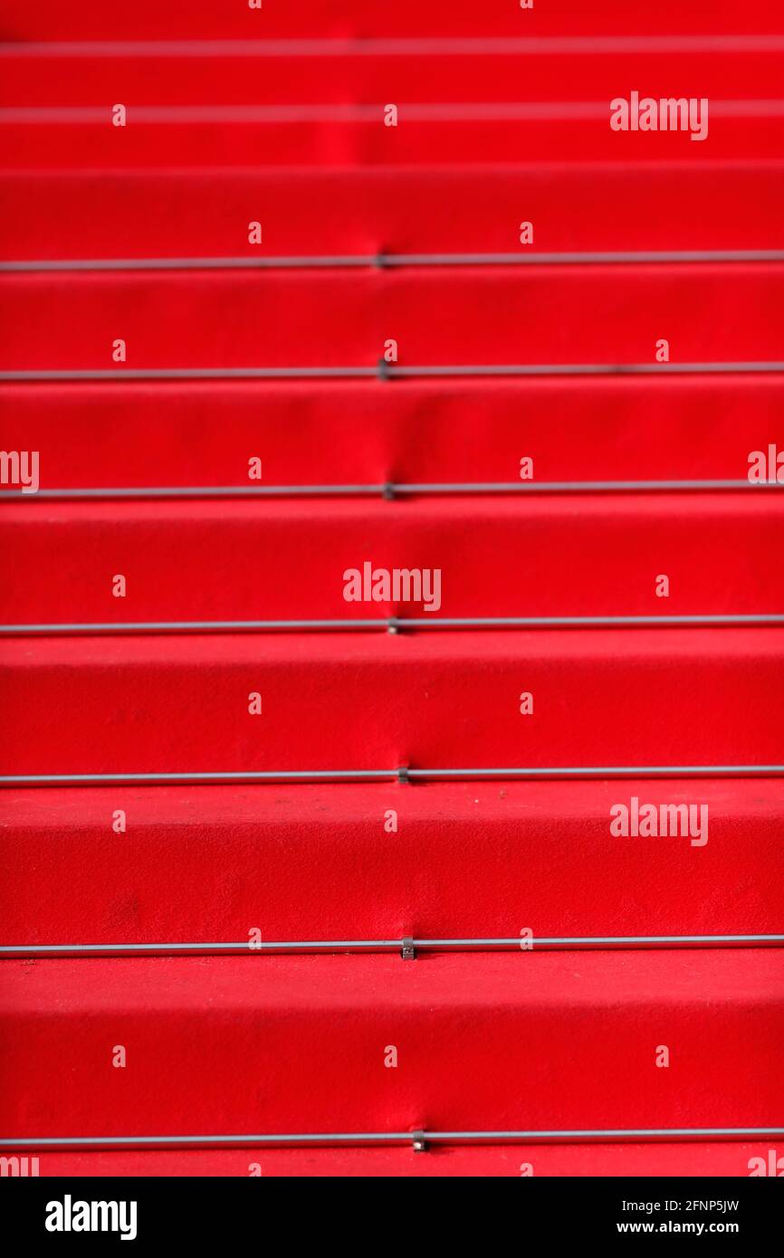 Tapis rouge dans les escaliers du Festival de Cannes. Cannes. France. Banque D'Images