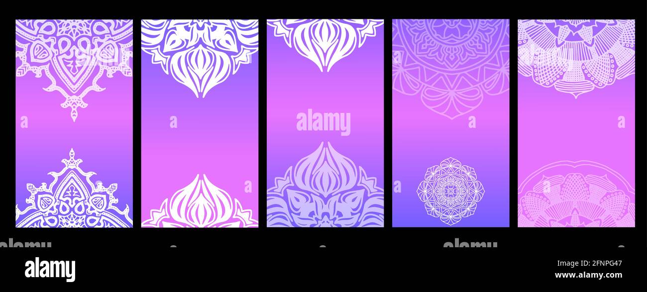 Jeu de bannière modifiable modèle d'article instagram. Fond dégradé violet. Illustration de Vecteur