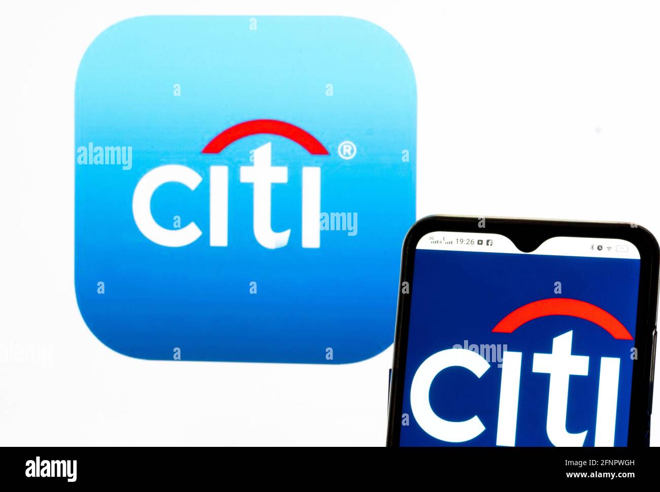 Ukraine. 18 mai 2021. Sur cette photo, le logo Citigroup Inc. Apparaît sur un smartphone. Credit: Igor Golovniov/SOPA Images/ZUMA Wire/Alamy Live News Banque D'Images