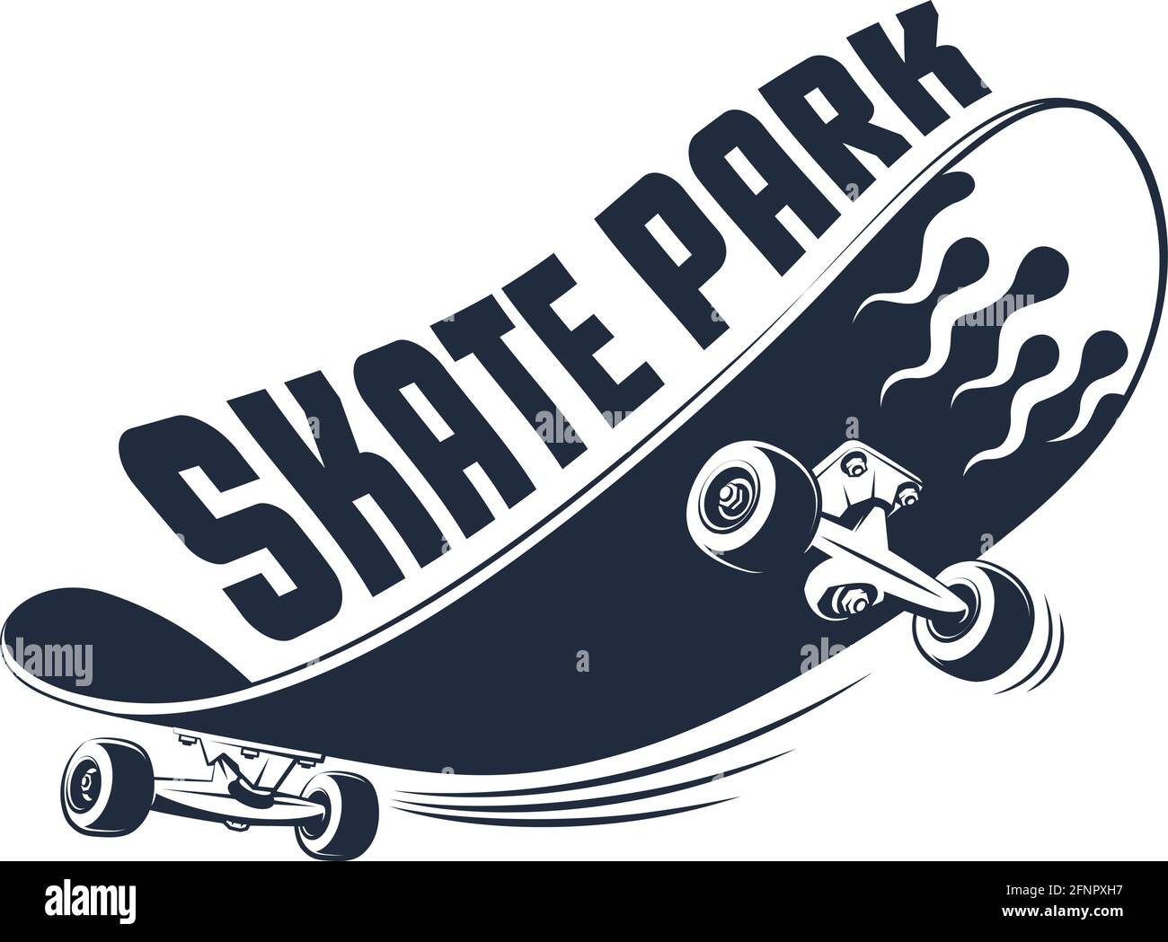 Planche à roulettes amusante. Logo vintage du parc de skate Image  Vectorielle Stock - Alamy