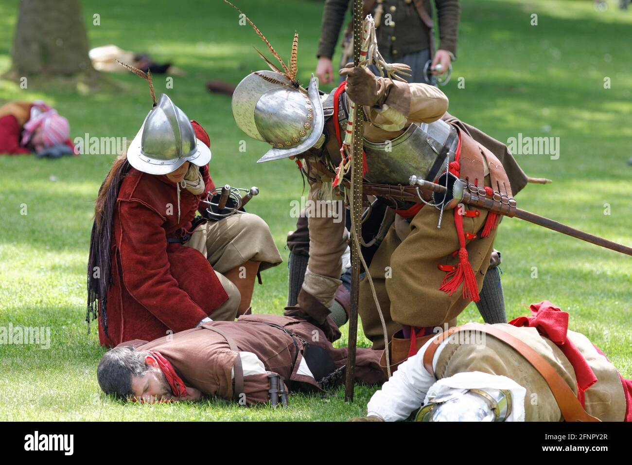 Une tête médiévale au château de Jehay, combat, Liège Belgique Banque D'Images