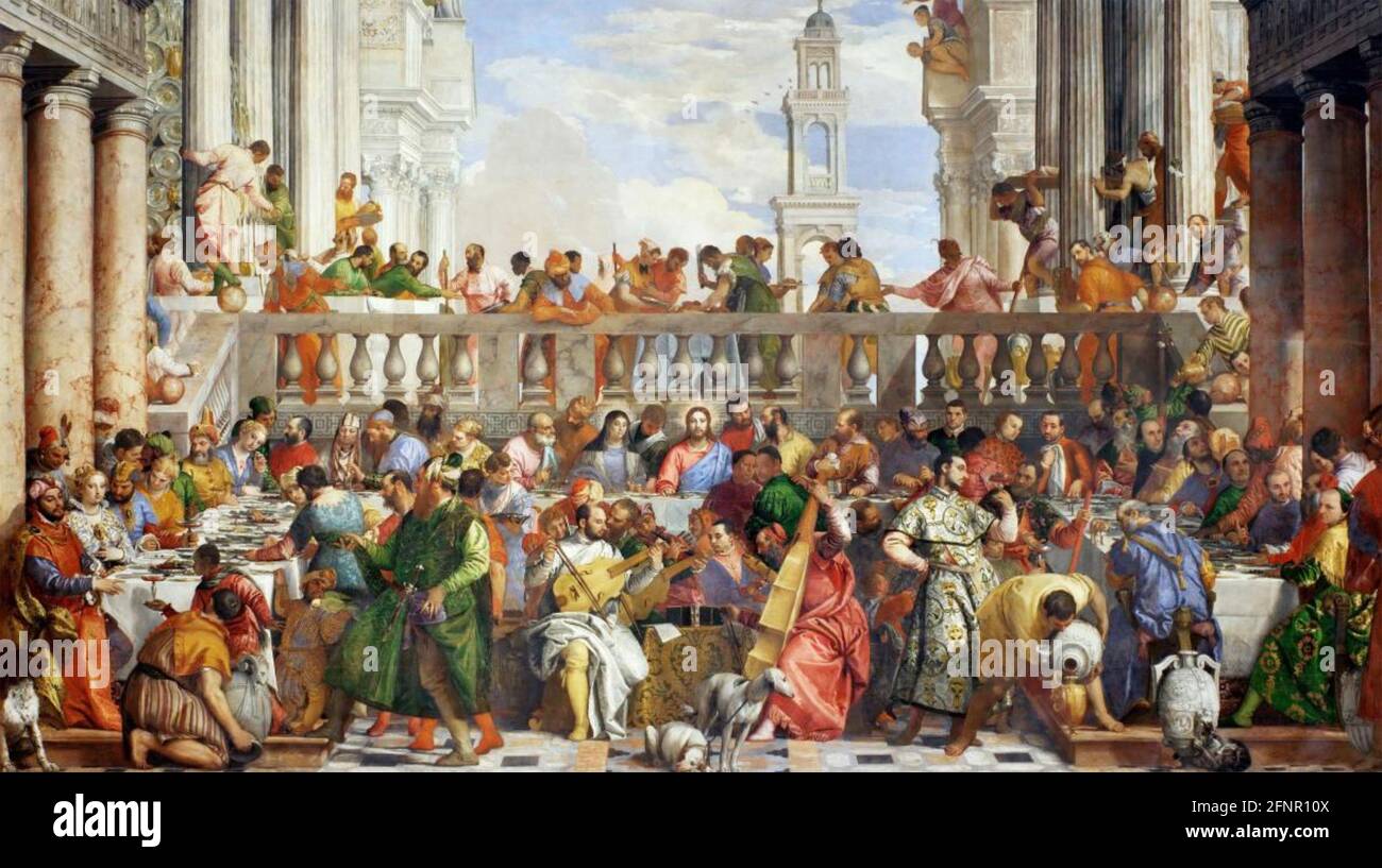 LE MARIAGE À CANA le tableau 1553 de Paolo Veronese (1528-1588) Banque D'Images