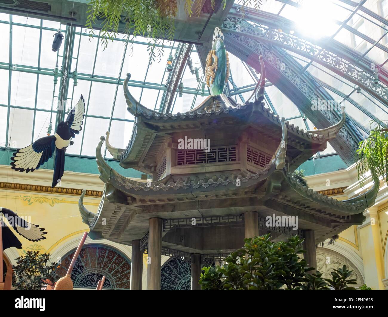 Las Vegas, 11 FÉVRIER 2021 - décoration chinoise du nouvel an dans le conservatoire et les jardins botaniques du Bellagio Banque D'Images