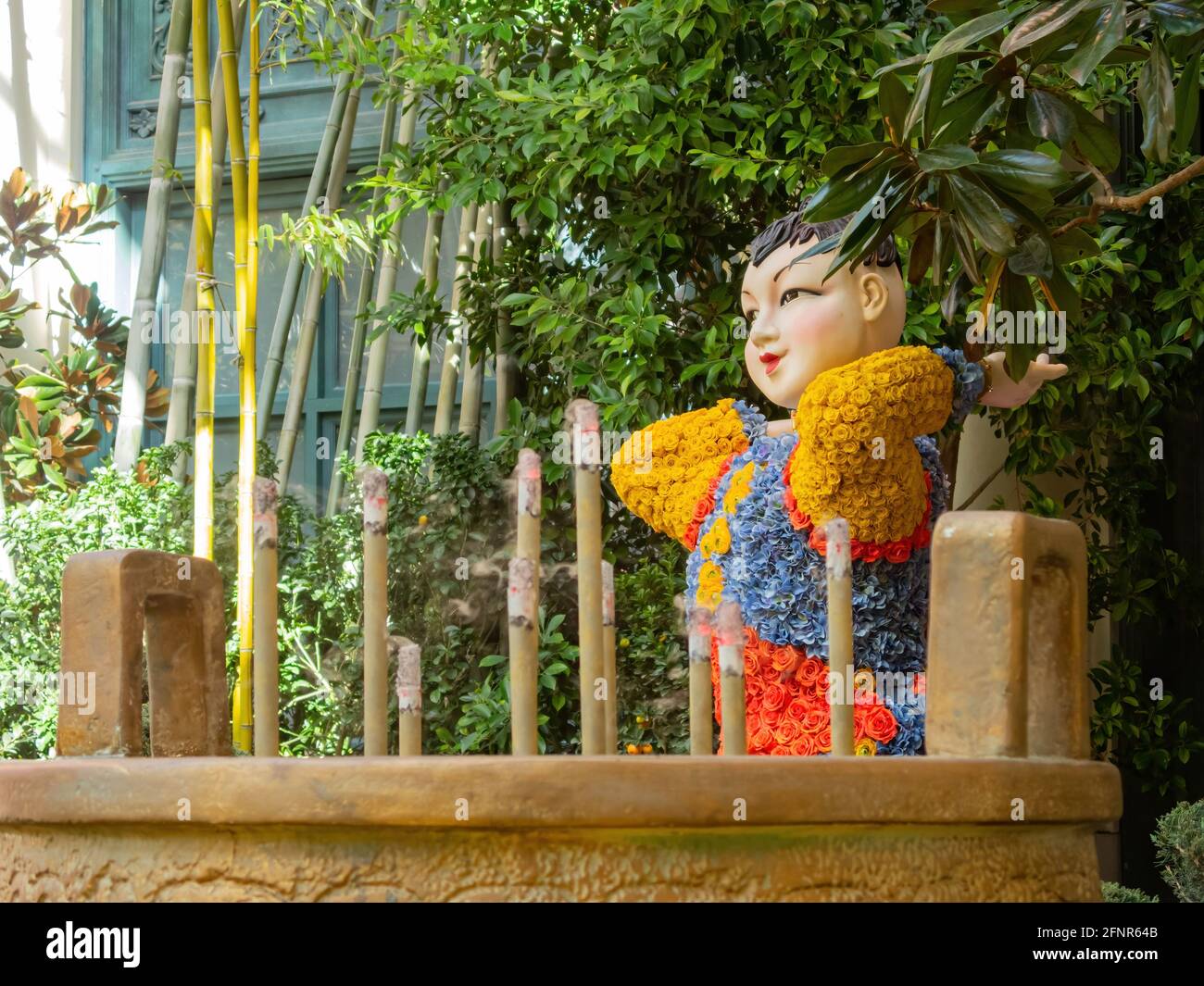 Las Vegas, 11 FÉVRIER 2021 - décoration chinoise du nouvel an dans le conservatoire et les jardins botaniques du Bellagio Banque D'Images