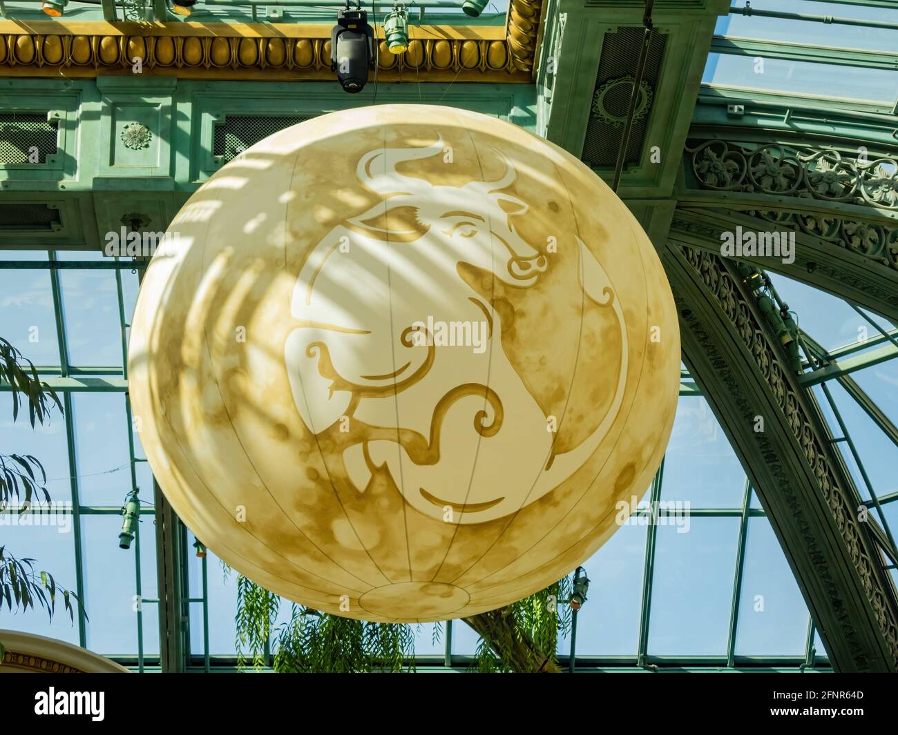 Las Vegas, 11 FÉVRIER 2021 - décoration chinoise du nouvel an dans le conservatoire et les jardins botaniques du Bellagio Banque D'Images