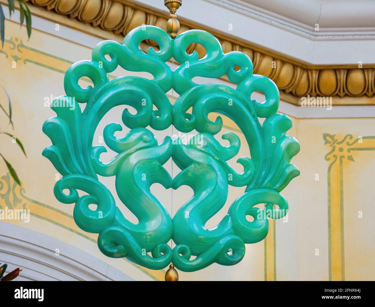 Las Vegas, 11 FÉVRIER 2021 - décoration chinoise du nouvel an dans le conservatoire et les jardins botaniques du Bellagio Banque D'Images