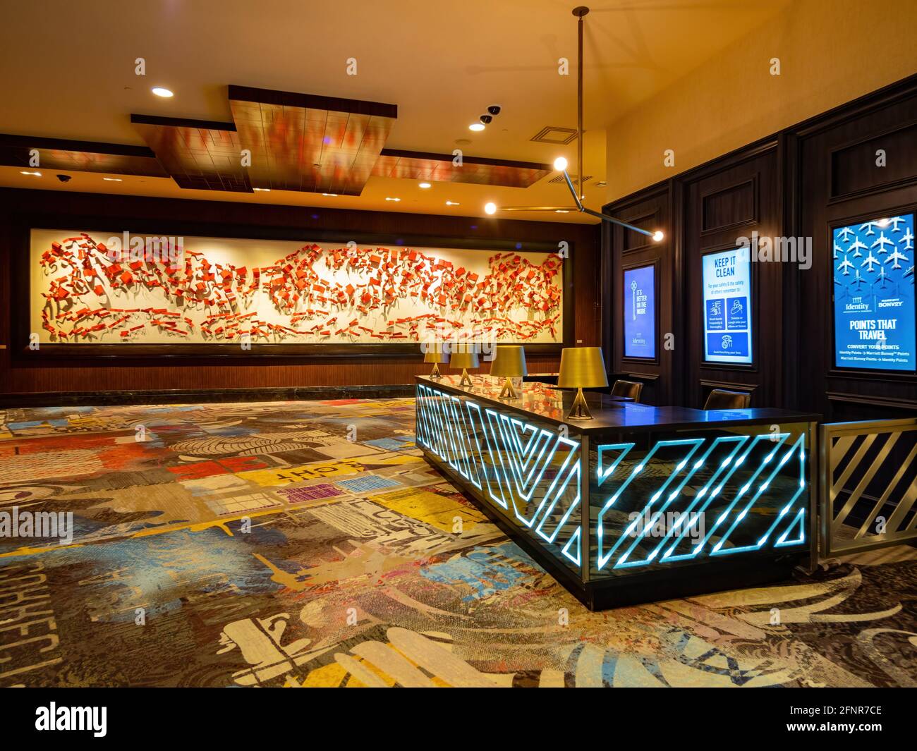 Las Vegas, 26 JANVIER 2021 - vue intérieure du casino Cosmopolitan Banque D'Images