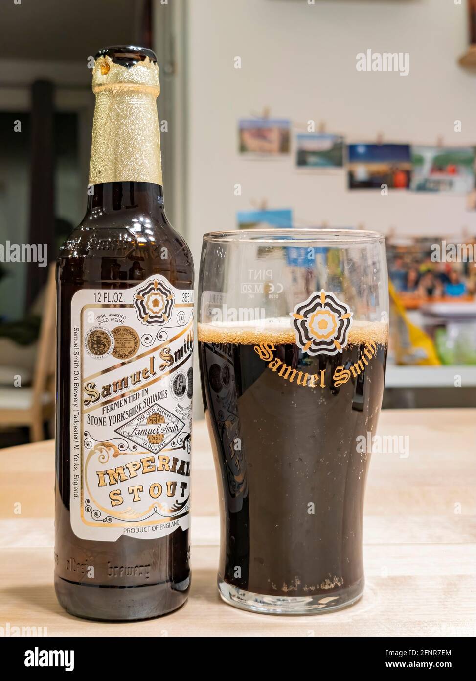 Las Vegas, 24 JANVIER 2021 - gros plan de la délicieuse bière Samuel Smith Banque D'Images