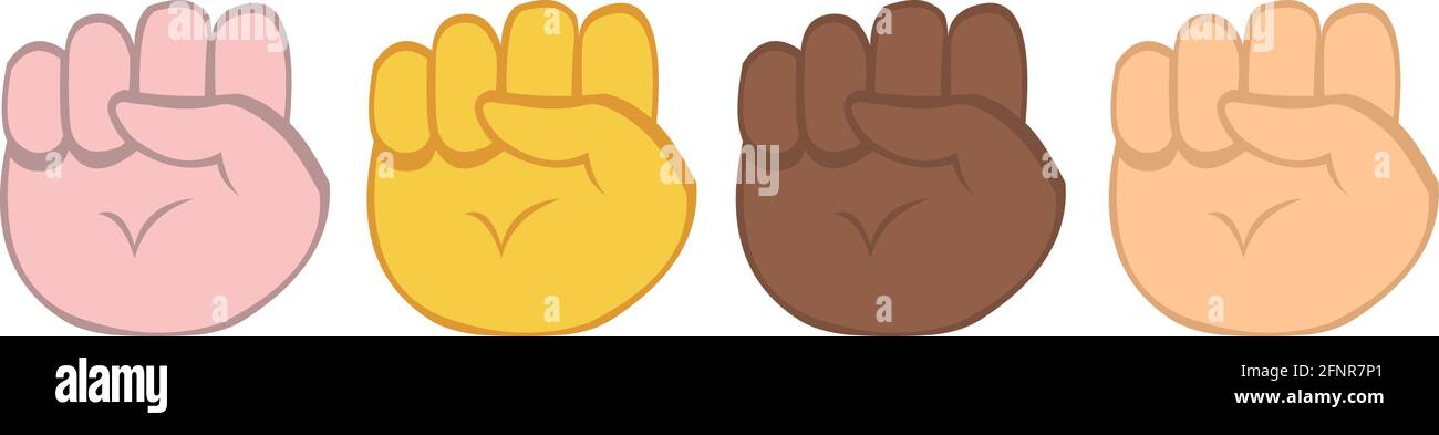 Illustration vectorielle des émoticônes à mains fermées Illustration de Vecteur