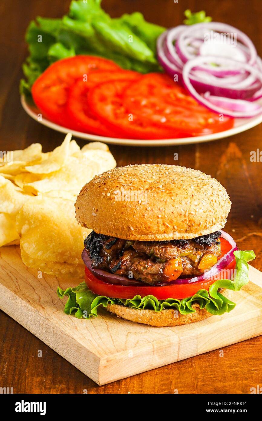Hamburger aux abricots séchés Banque D'Images