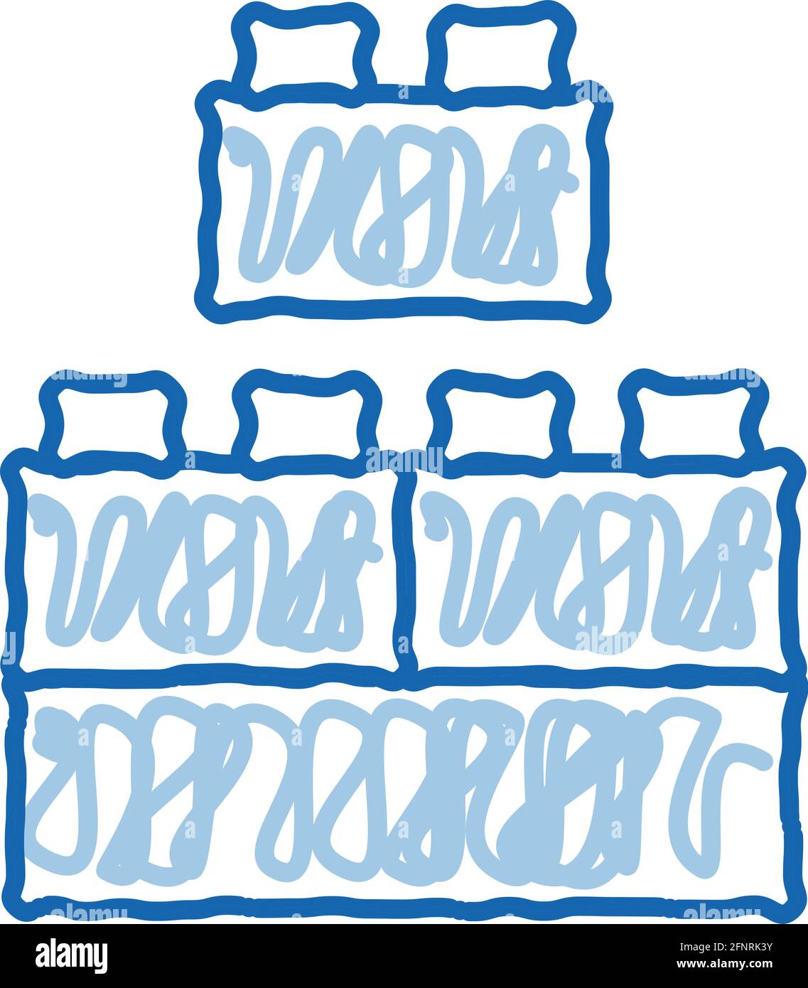 construction blocs doodle icône illustration dessinée à la main Illustration de Vecteur