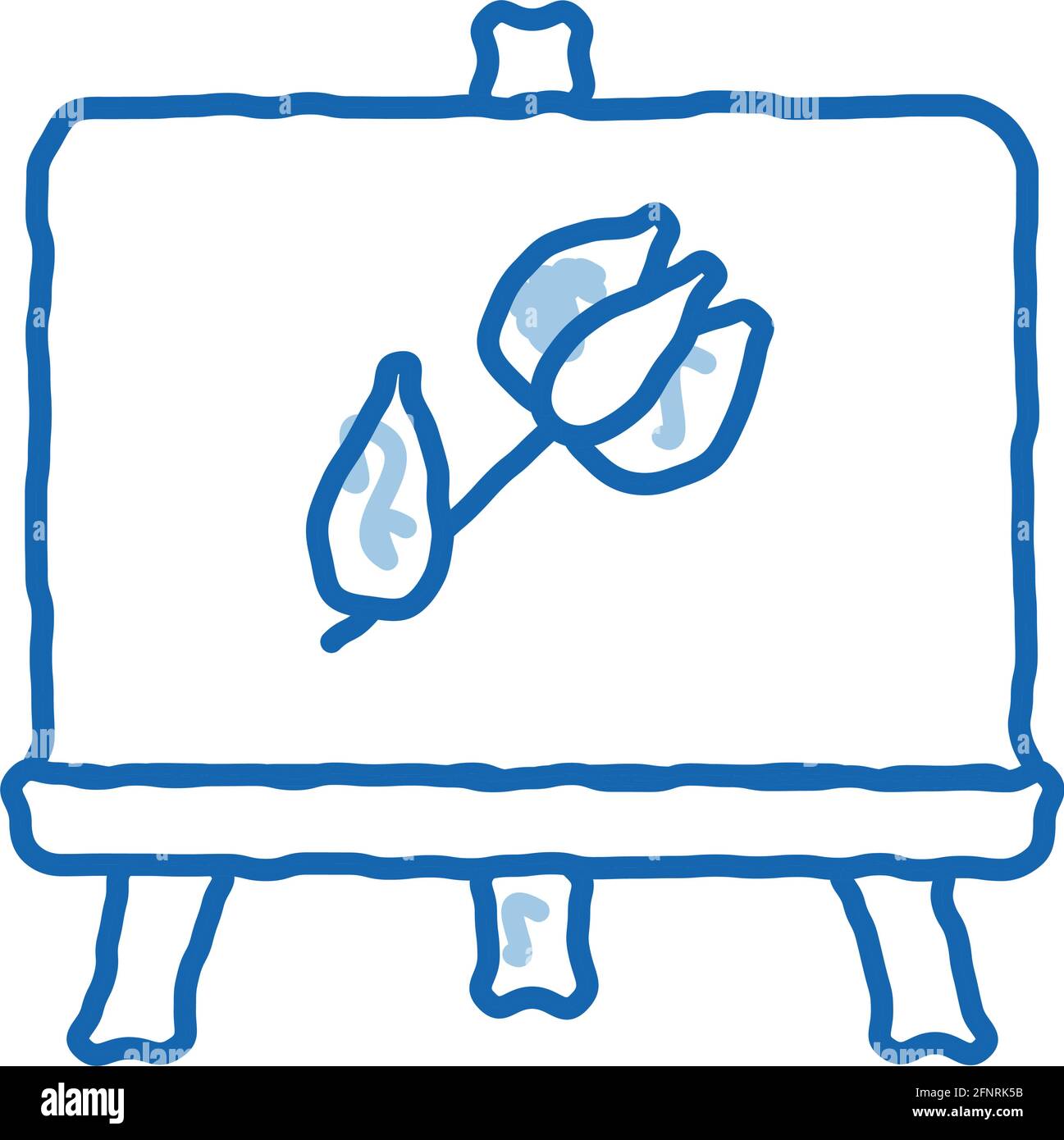 illustration peinte à la main représentant une icône représentant une fleur en forme d'oedle Illustration de Vecteur