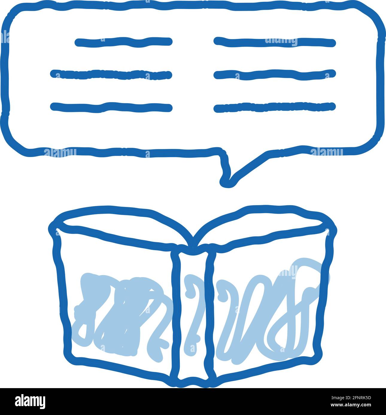 livre lecture doodle icône dessin à la main illustration Illustration de Vecteur