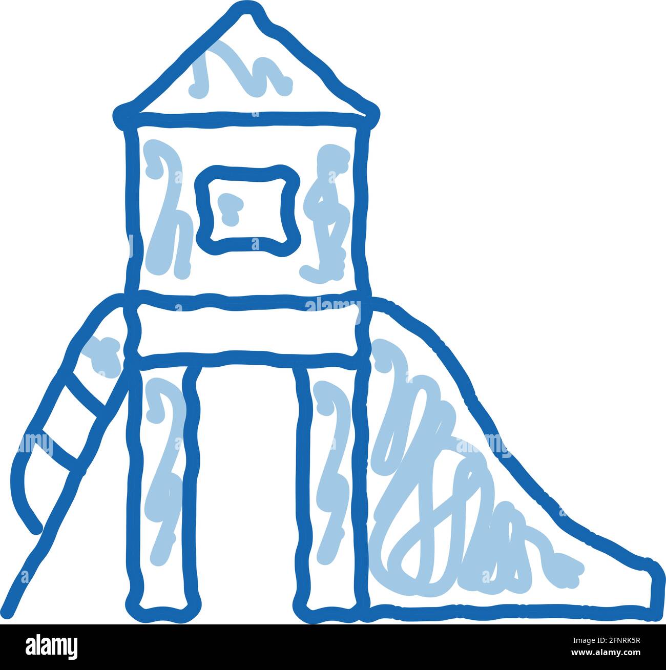 illustration dessinée à la main de l'icône de l'aire de jeux d'enfants d'âge préscolaire Illustration de Vecteur