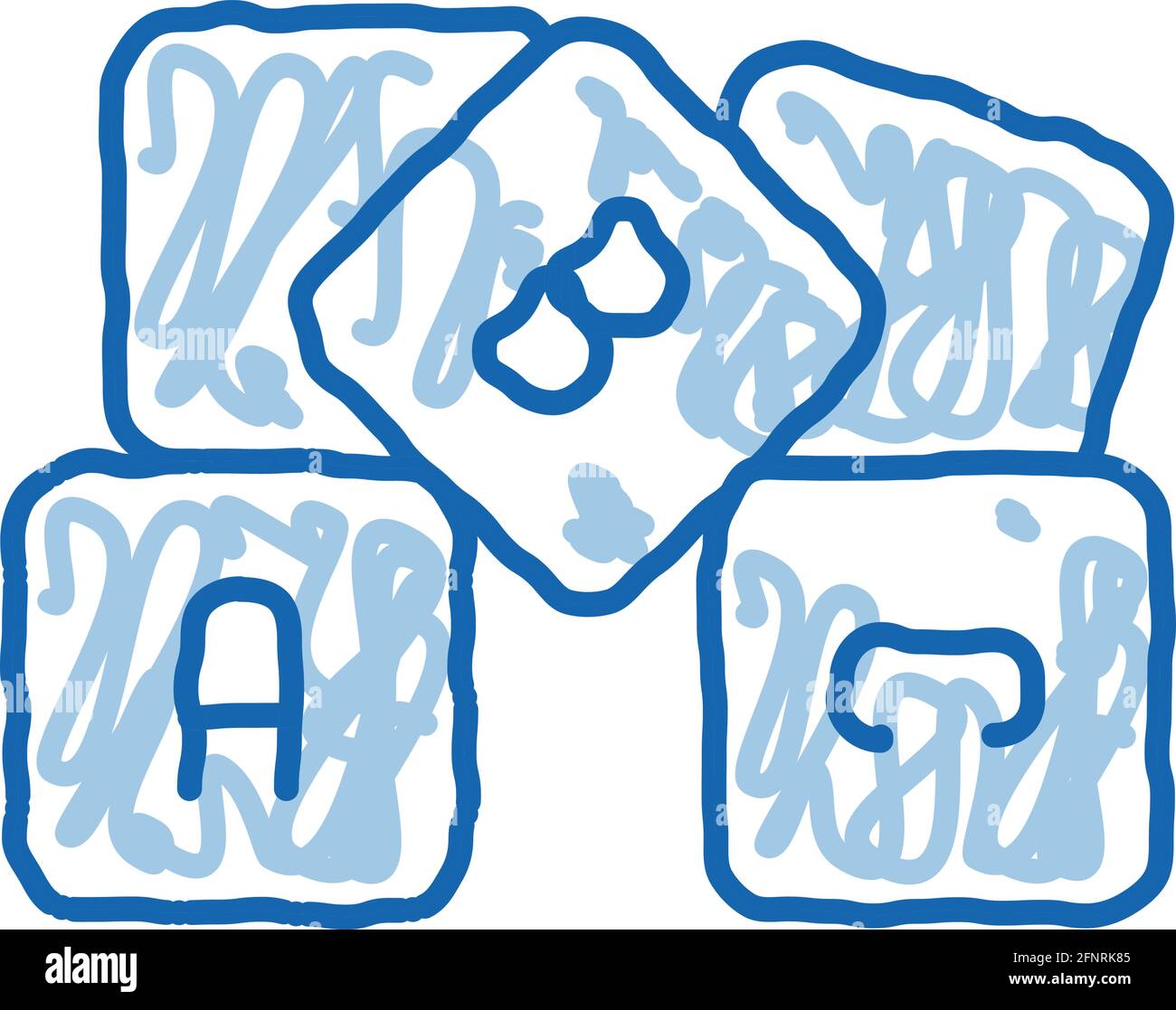 l'alphabet de l'éducation préscolaire blocs doodle icône dessin à la main illustration Illustration de Vecteur