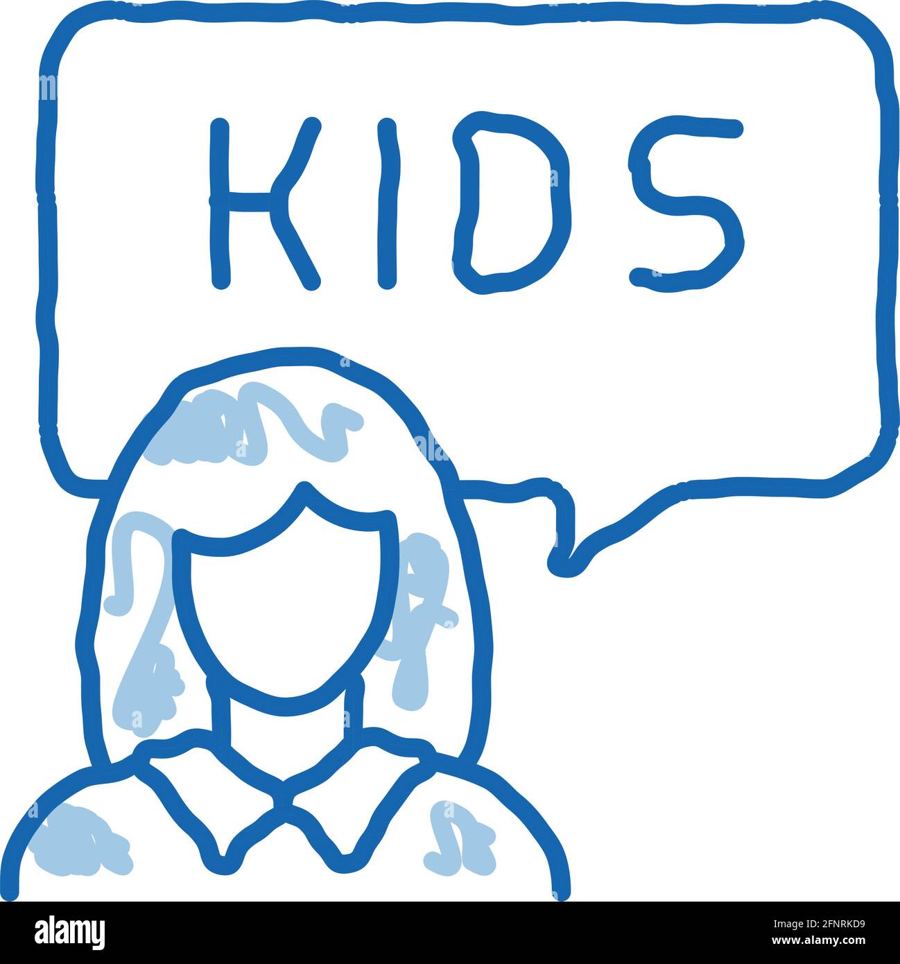 l'enseignant d'éducation préscolaire doodle icône dessin à la main illustration Illustration de Vecteur