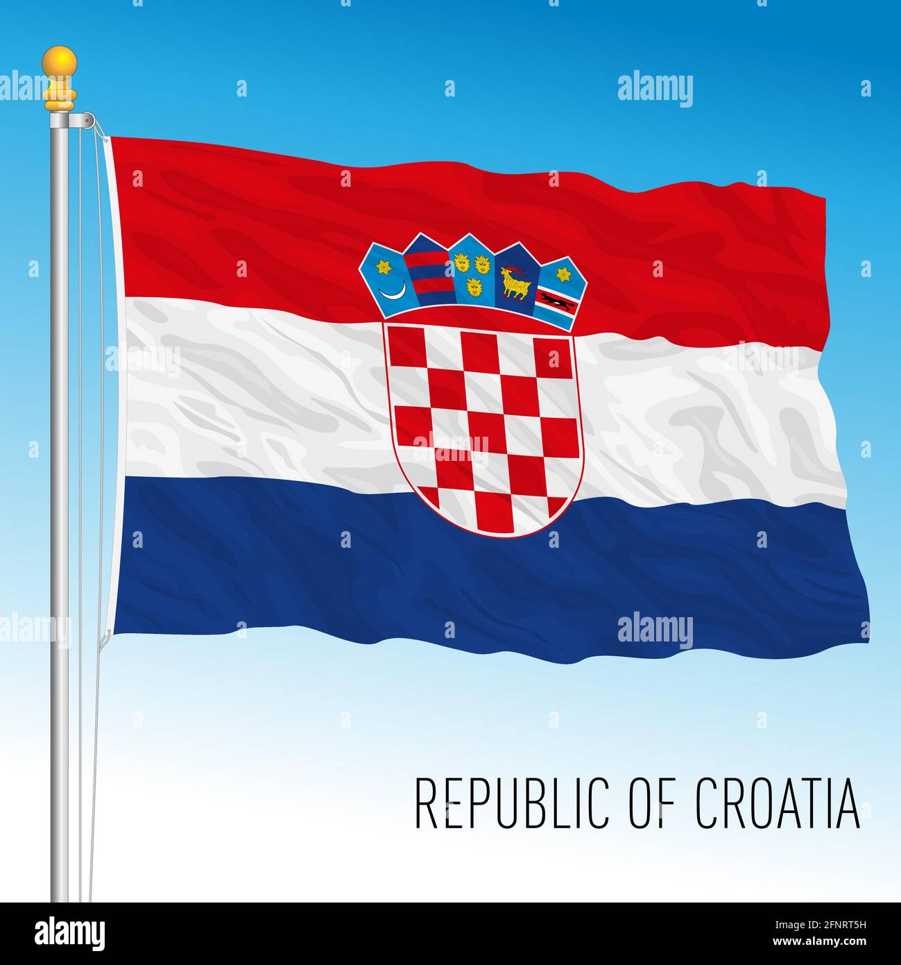 Drapeau national officiel de la Croatie, Union européenne, illustration vectorielle Illustration de Vecteur