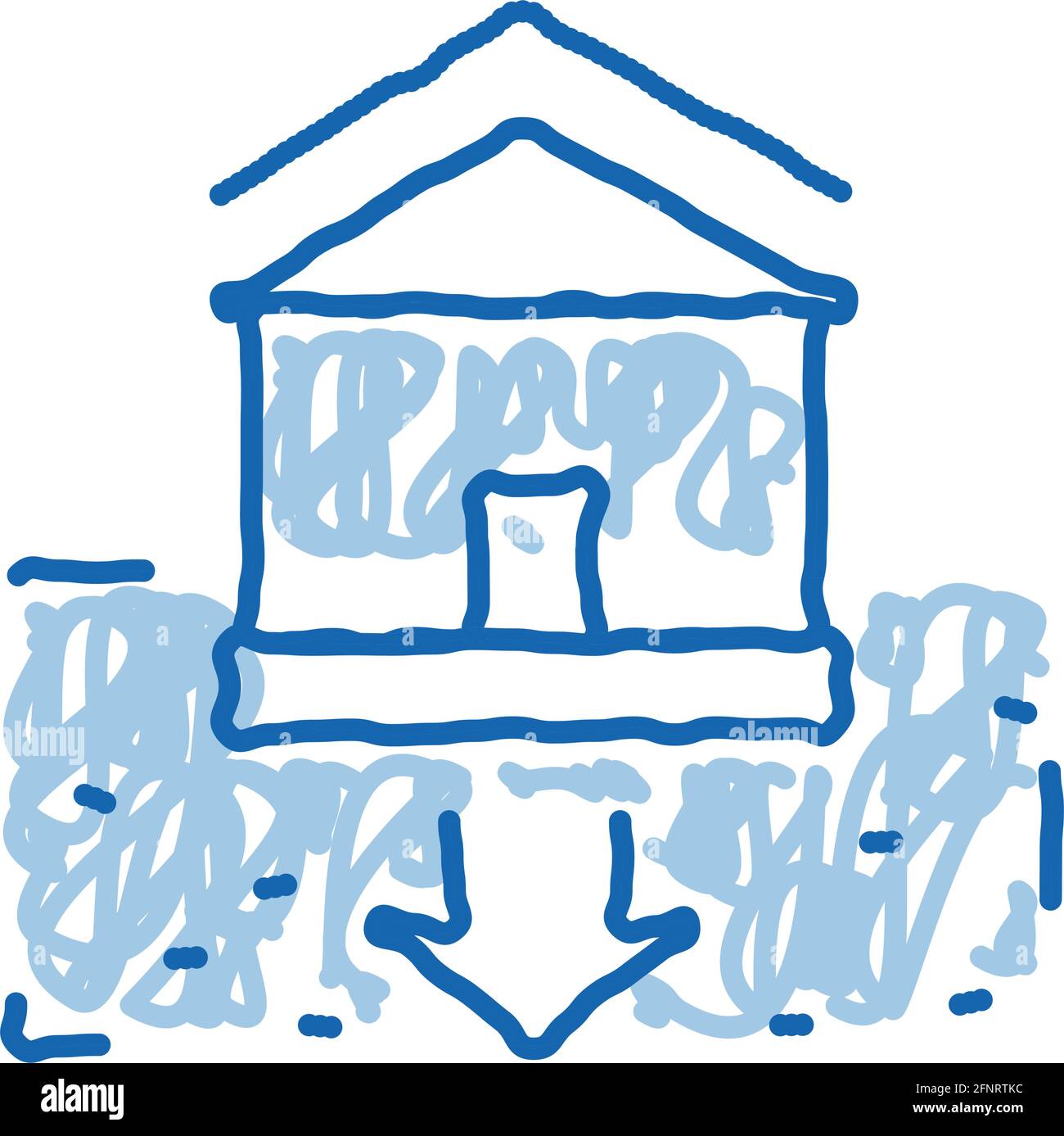 maison fondation sag doodle icône dessin à la main illustration Illustration de Vecteur