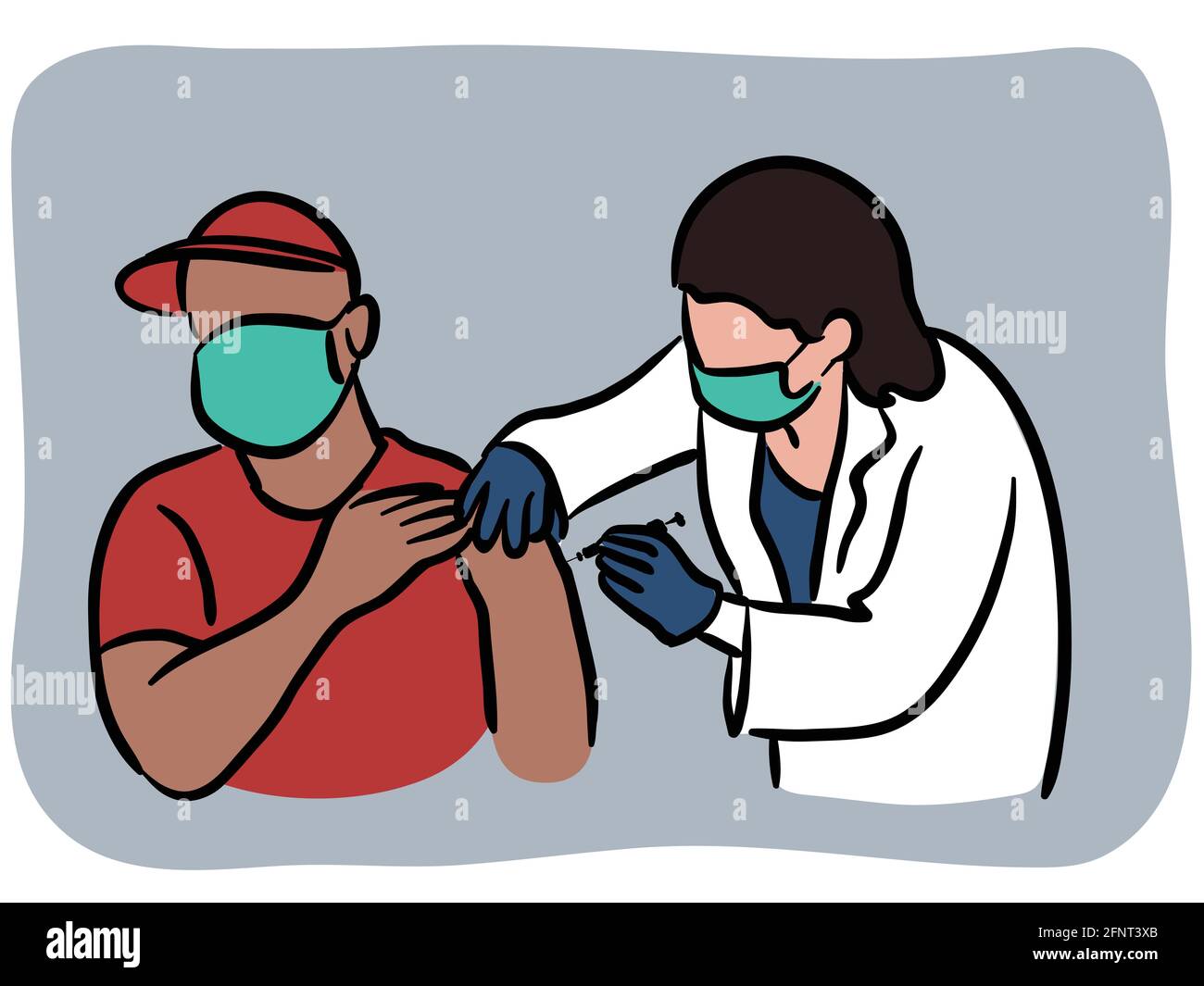 Vecteur de vaccination médecin et patient Illustration de Vecteur