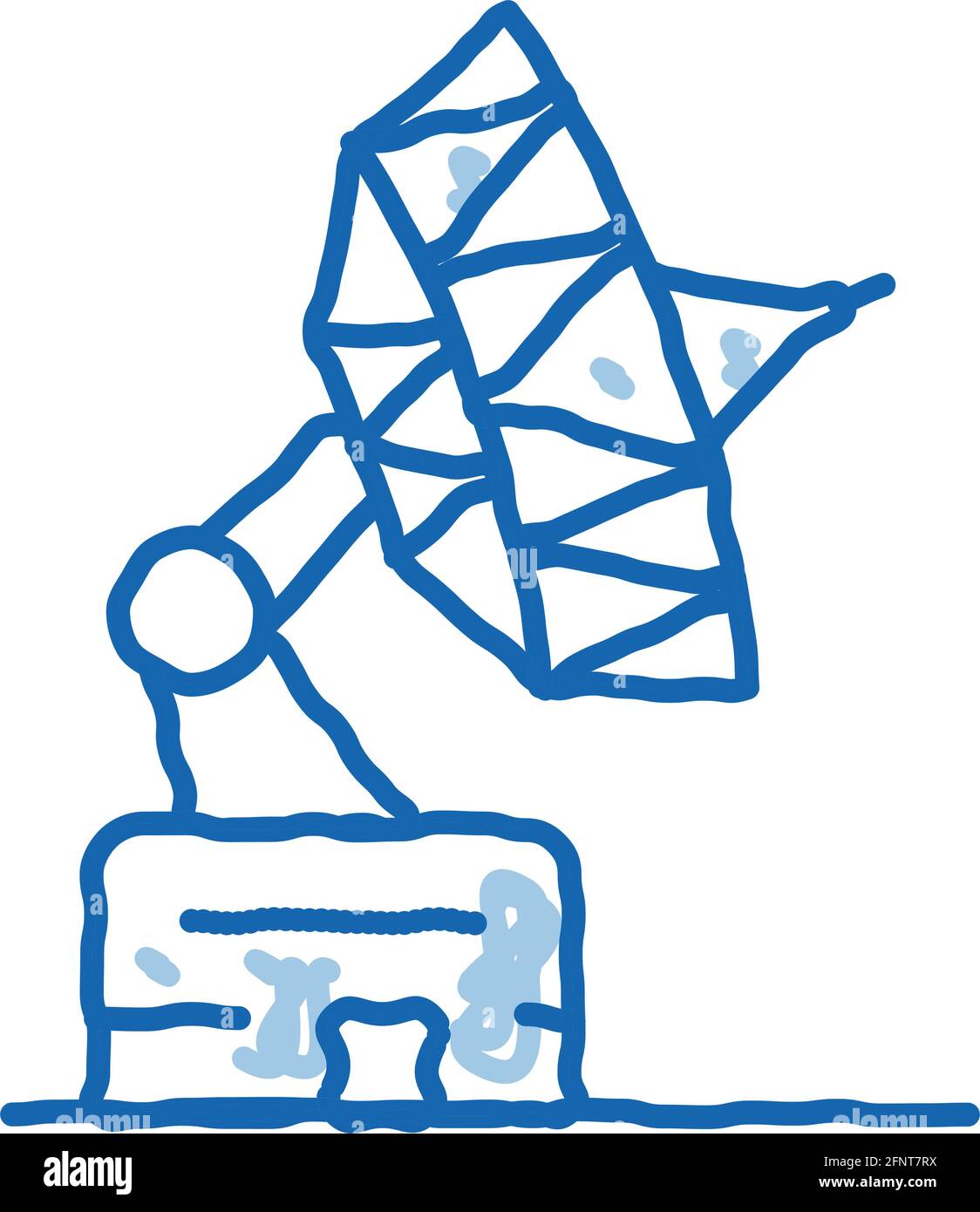 illustration dessinée à la main de l'icône du radar de navigation aérienne Illustration de Vecteur