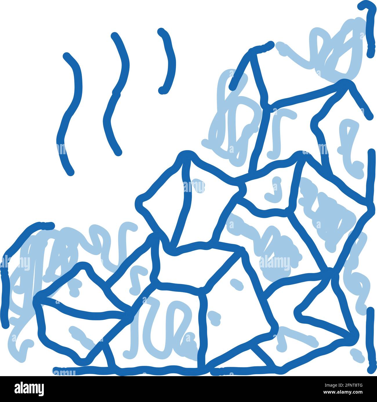 illustration représentant une icône représentant une chute de montagne dessinée à la main Illustration de Vecteur