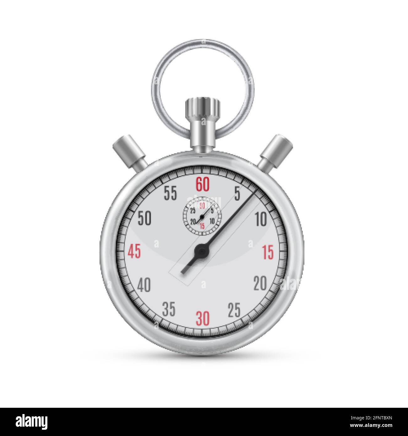 Illustration réaliste d'un chronomètre analogique mécanique en chrome  métallique sur fond blanc Image Vectorielle Stock - Alamy