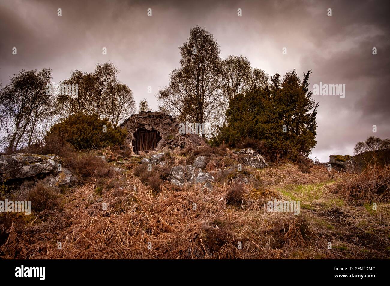 Le Wolf Den à Dundreggan. Banque D'Images