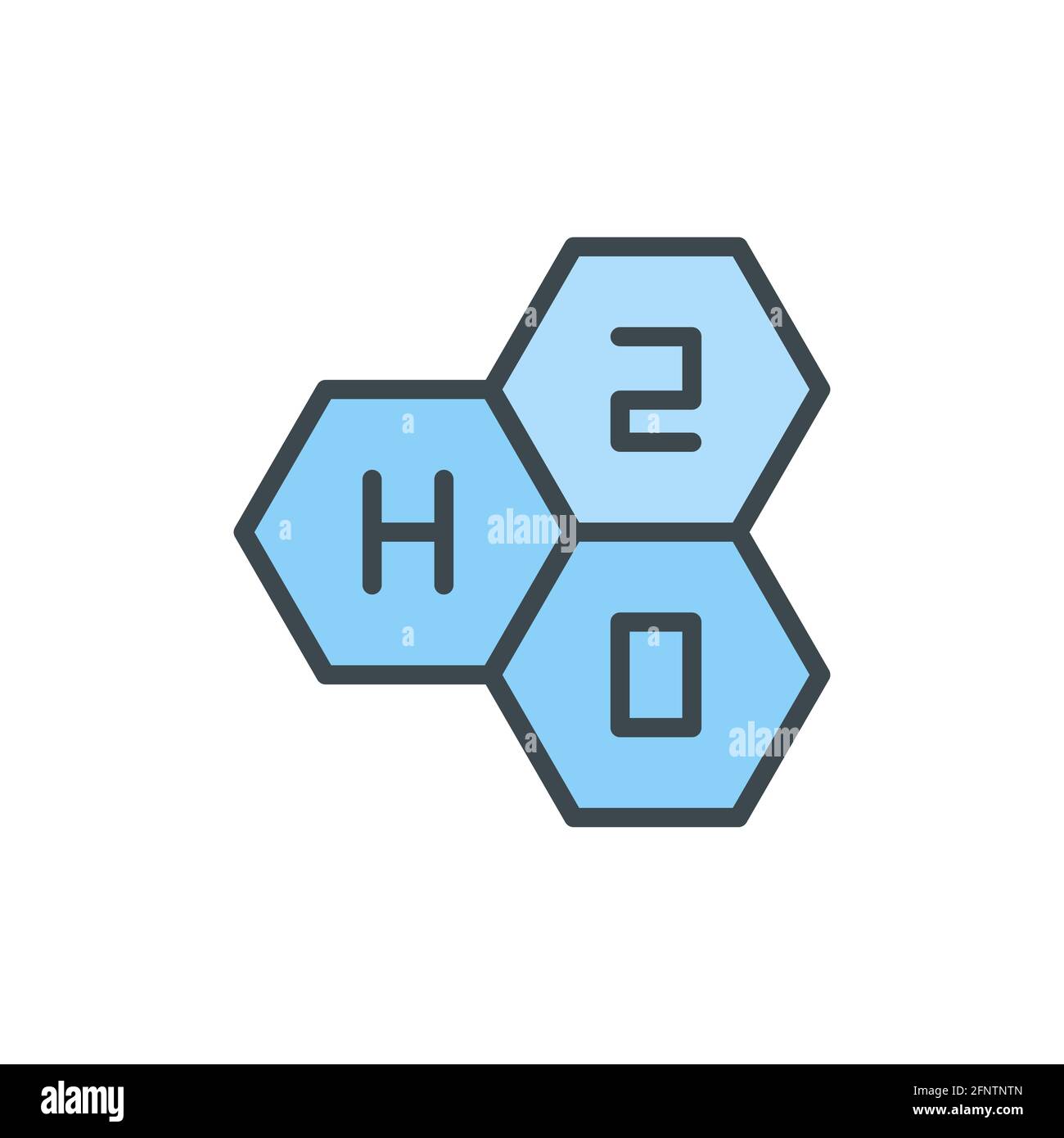 Symbole d'icône vecteur H2O de formule chimique isolé sur fond blanc Illustration de Vecteur