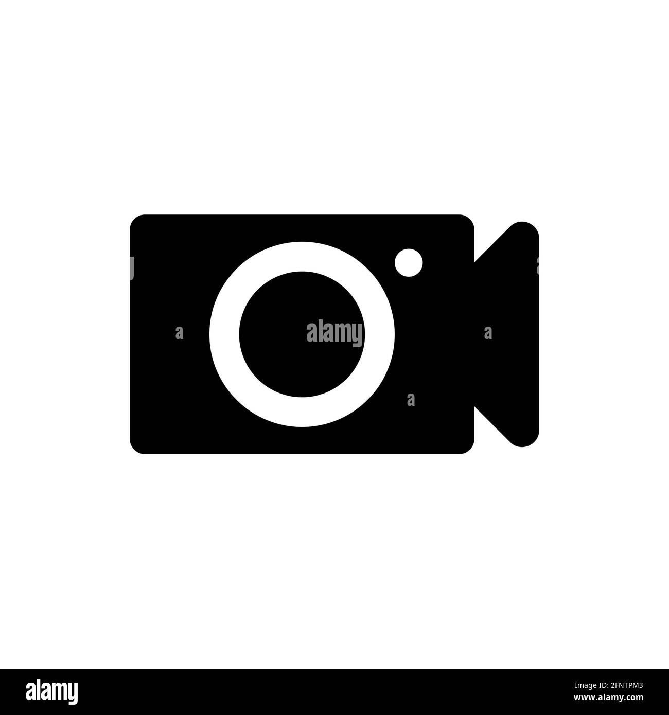 Icône de caméra vidéo sur fond blanc isolé. Banque D'Images