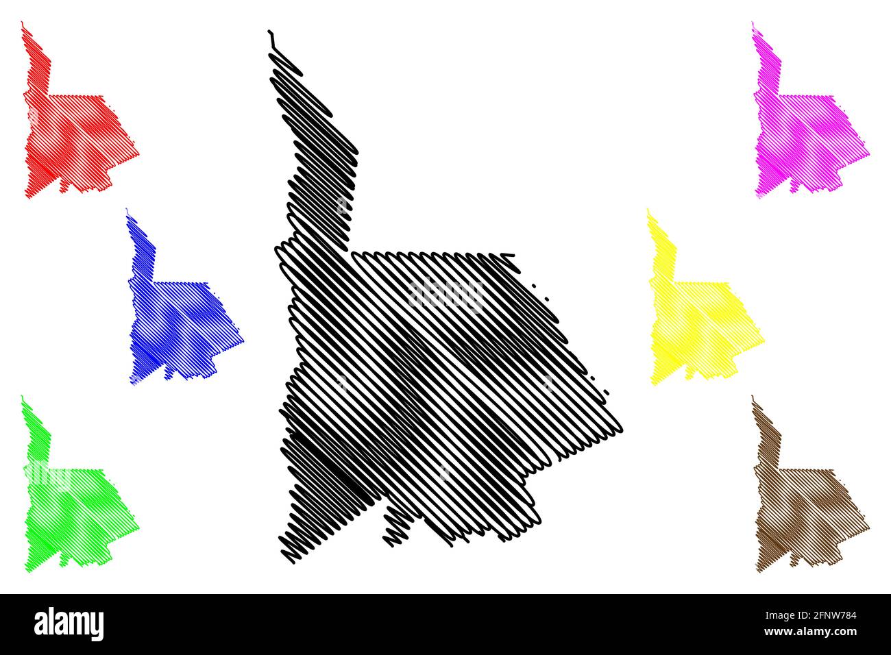 Comté de Lancaster, État de Caroline du Sud (comté des États-Unis, États-Unis d'Amérique, États-Unis, États-Unis, États-Unis) carte illustration vectorielle, scribble sketch Lancaster ma Illustration de Vecteur