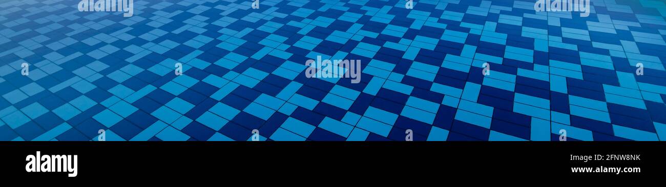 Carreaux bleus de la piscine. Banque D'Images