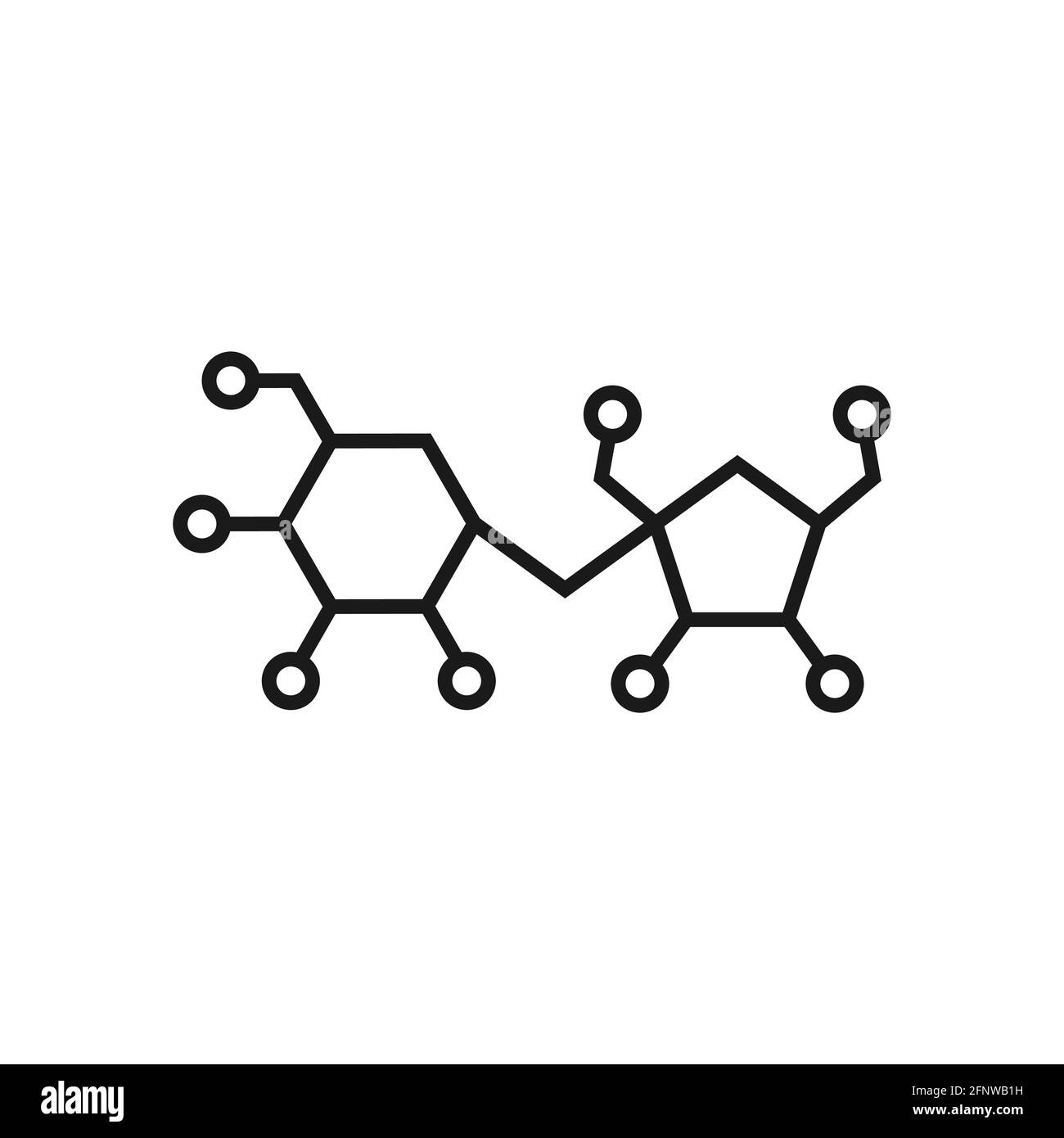 Formule structurale du sucre. Saccharose, saccharose. Formule de bonbons chimiques pour le squelette. Glucides composés de glucose et de fructose. Illustration de la ligne vectorielle Illustration de Vecteur