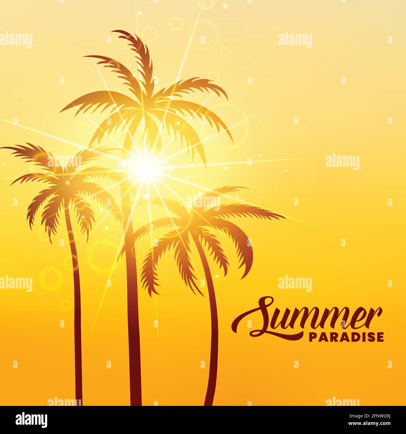 Vacances D Ete Avec Un Soleil D Arriere Plan Image Vectorielle Stock Alamy