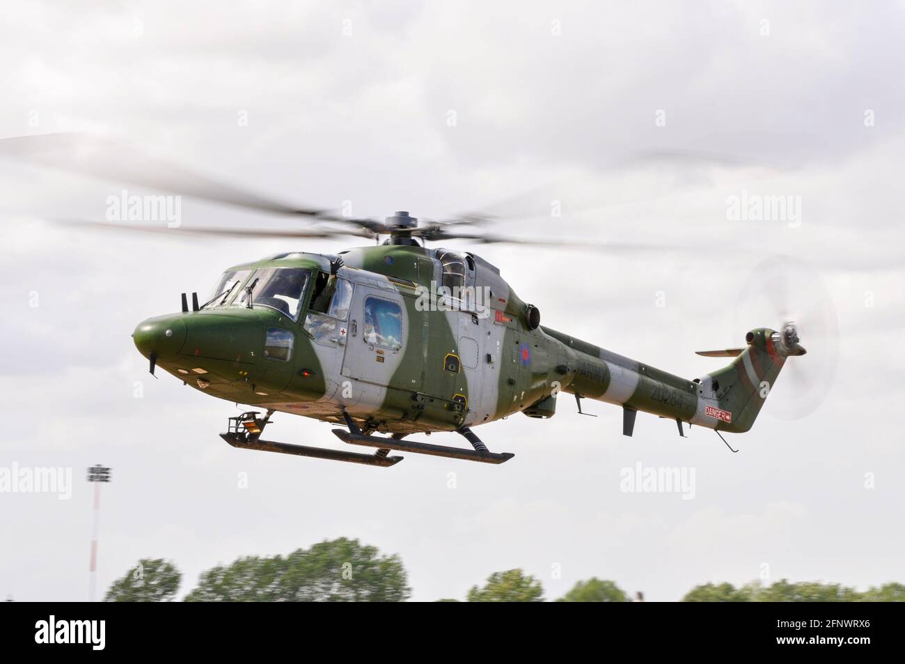 Armée britannique, Armée de l'Air corps Westland Lynx AH.7 ZD284 au Royal International Air Tattoo, RIAT, à la RAF Fairford, Royaume-Uni. Banque D'Images