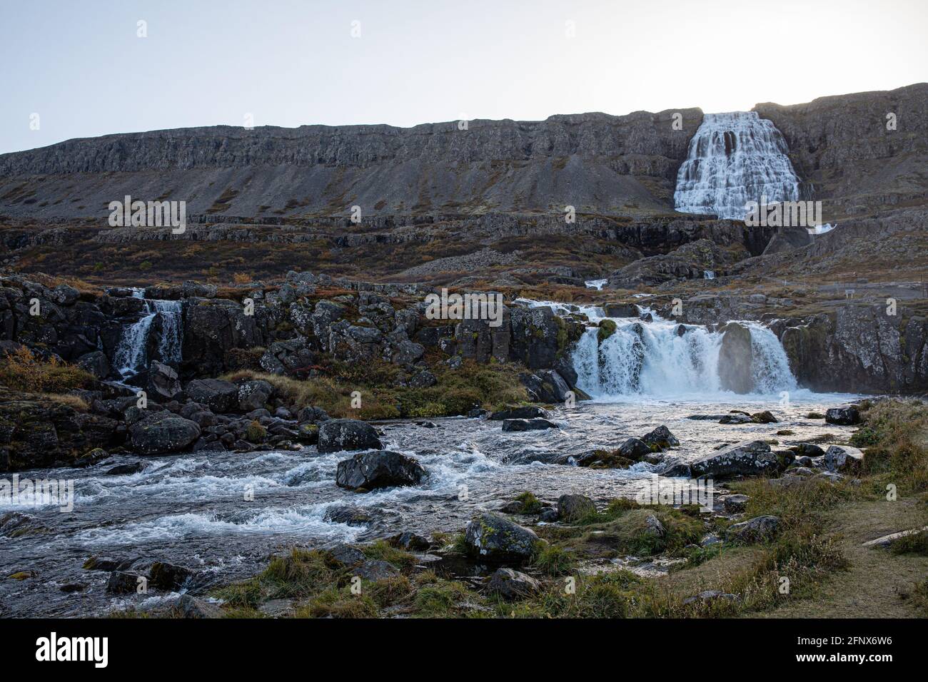 Cascade Dynjandi, Westfjords, Islande Banque D'Images