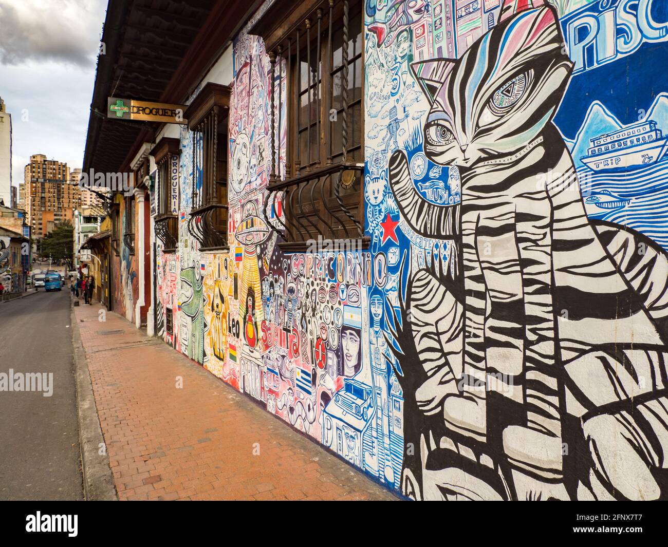 Bogota, Colombie - le 29 avril 2016 : couleurs des murs de maisons à Bogota Banque D'Images