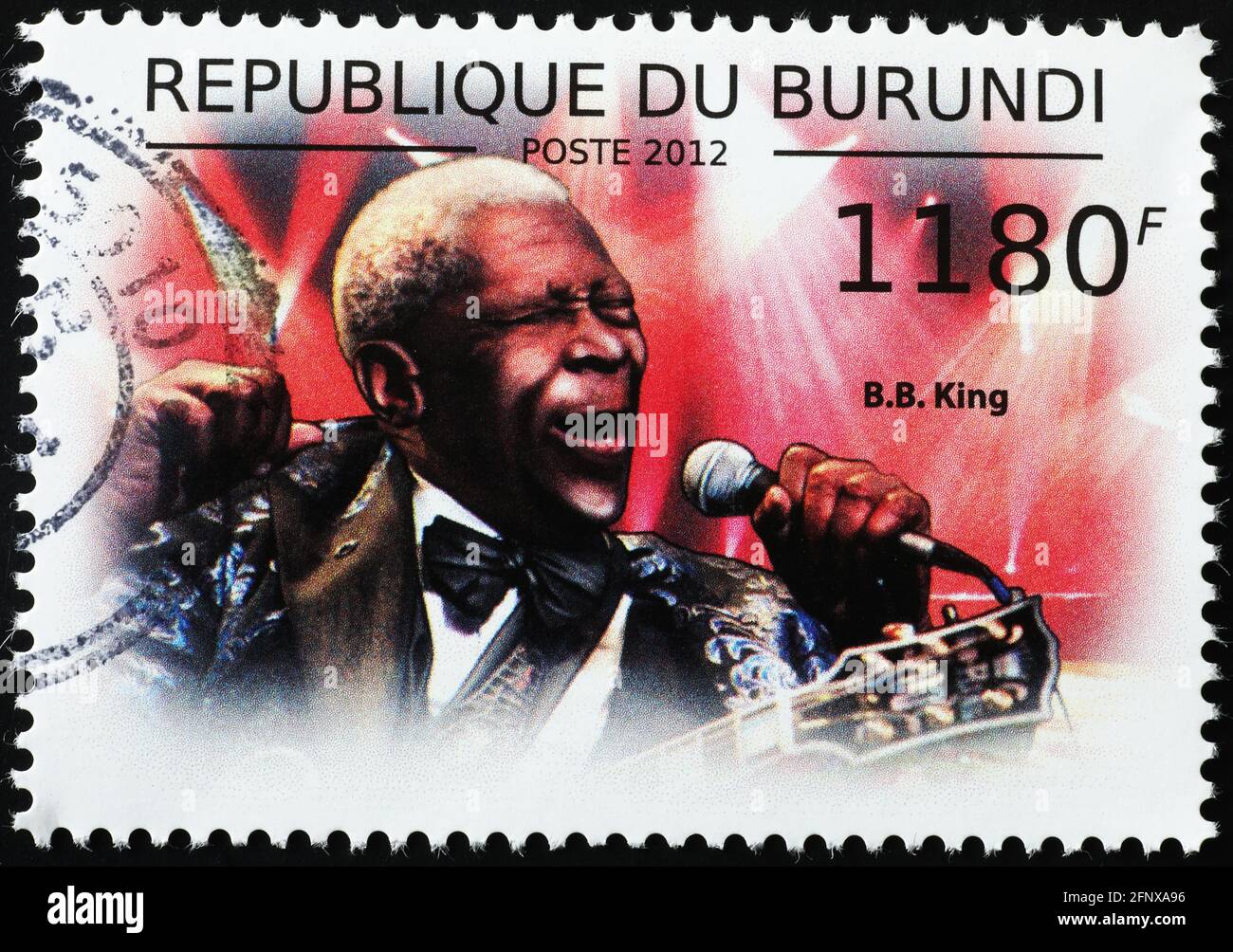 B. B.King en concert sur timbre-poste Banque D'Images