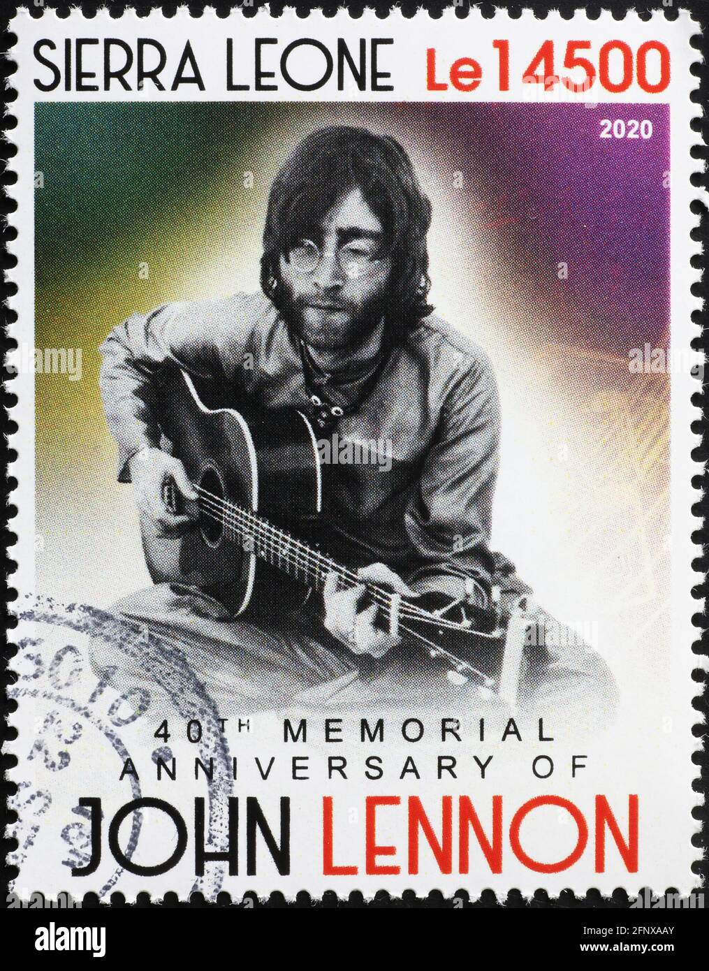 Célébration de John Lennon sur le timbre-poste africain Banque D'Images